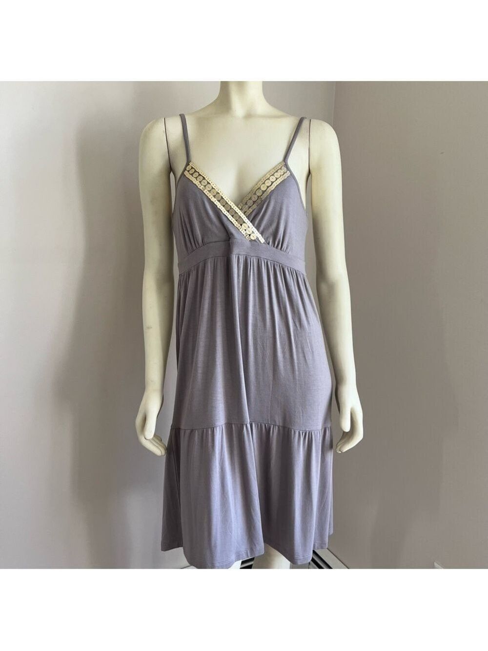 Co-op Barney’s New York Women’s Light Brown sequin embellished Sun Dress M